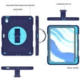 thumbnail image 3 of Allytechgroup Case for iPad Air 11 Inch M3 2025/M2 2024 (7th/6th Gen), Heavy Duty Military Grade Shockproof Rugged Protective Cover with Built-in Stand/Pencil Holder Shoulder Strap, Navy Blue, 3 of 12