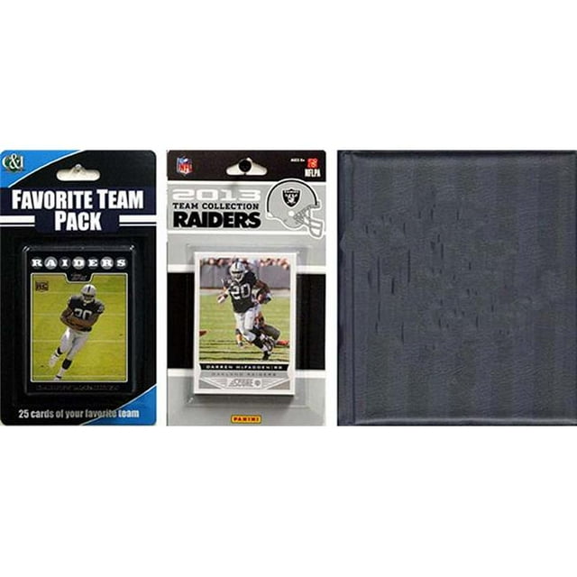 CandICollectables NFL Oakland Raiders Licensed 2013 Score Team Set & Favorite Player Trading Card Pack Plus Storage Album