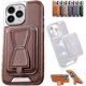 thumbnail image 1 of Symmetry Funda de cuero de lujo para teléfono con cinta magnética extraíble, funda de cuero para teléfono con tarjetero, funda de carga magnética inalámbrica para iPhone 15 14 13 12 Pro Max (marrón, p, 1 of 6