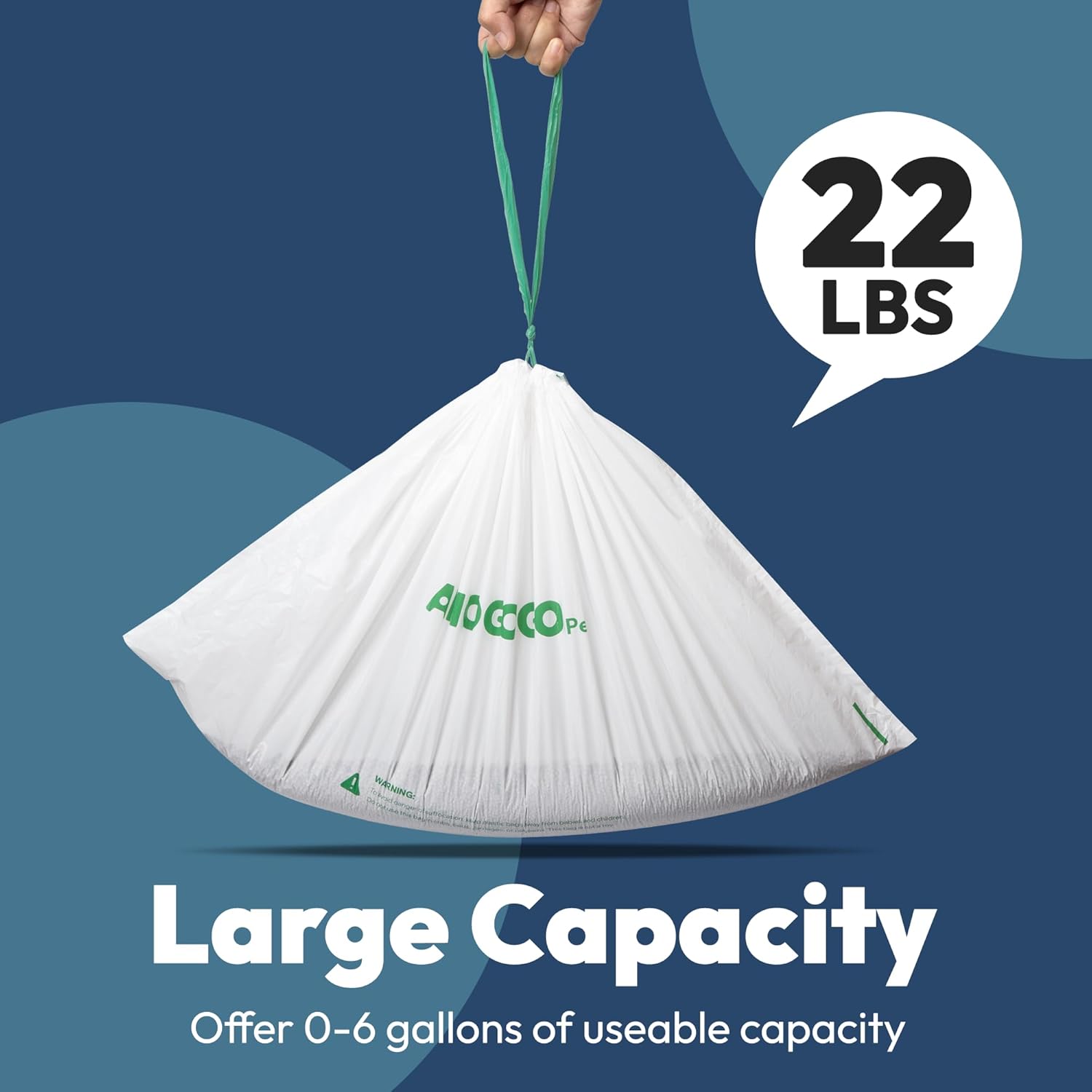 50 Pack Waste Bin Liners, Compatible with Clumping & SmartSpin & KYKY S6 Automatic Litter Box, Large Capacity Litter Bags, Sturdy, Leak-proof Thick Drawstring Waste Bags, 23" x 12"