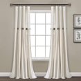 thumbnail image 1 of ZMLEVE Linen Button Window Curtain Single Panel, 95"L x 40"W, Off White, 1 of 7