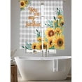 thumbnail image 6 of Sunflower Sheer Curtains 72 Inches Long 2 Panels Set, Window Sheer Curtains for Living Room/Bedroom, Summer Botanical Checkered Yellow Floral Light Filtering Rod Pocket Curtain 52''x72''x2, 6 of 8
