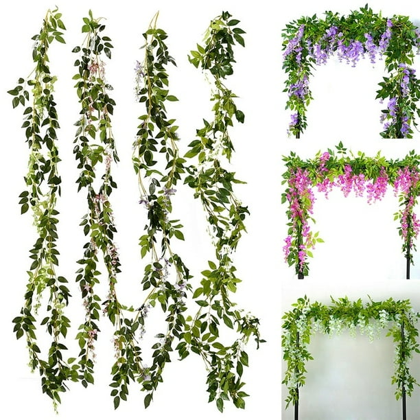 Willstar 2 Pcs Wisteria Garland Artificial Wisteria Vine 14 ft Wisteria