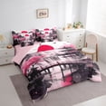 thumbnail image 3 of Homewish Japan Ink Painting 7-Piece Bedding Comforter Set,Japanese Natural Scenery King Bedding Sets,Pink Flower Waterfall Bed Sheets For Adults,Ultra Soft Home Decor Reversible, 3 of 8