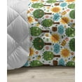thumbnail image 3 of Floral Down Alternative Comforter, Top View of Abstract Flower Botanical Foliage, Microfiber Quilt for All Season, 5 Sizes, Petrol Blue Mauve Khaki, by Ambesonne, 3 of 3
