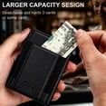 thumbnail image 6 of Modern Men's Slim Leather Wallet Ultra-Thin RFID Blocking Bifold with POP UP Card Slot & Magnetic Money Clip Black Wallet Front Pocket Design Holds 12+ Cards & Cash  Gift for Dad/Husband, 6 of 9