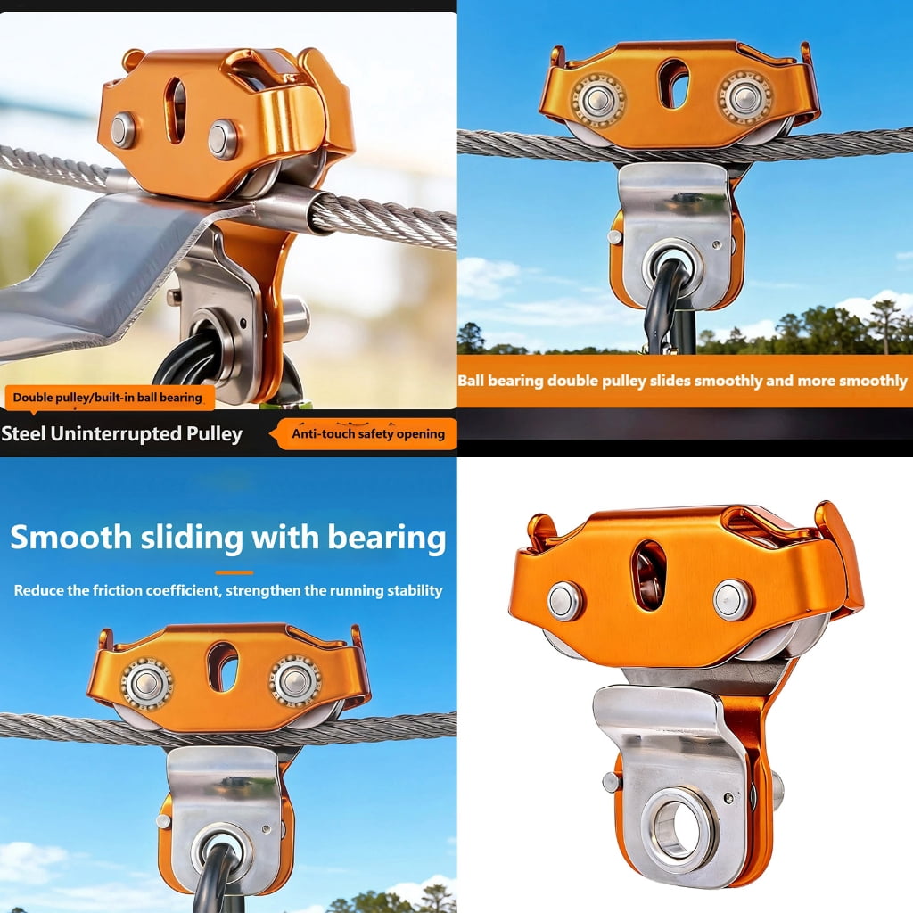CEORPER Compacts Mountaineering Bearing Pulley With Side Plates Corrosions Resistant