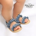 thumbnail image 2 of Infant Baby Girls Boys Sandals Summer Bowknot Crib Shoes Toddler Pu Leather Flower Soft Rubber Sole Dress Flats First Walker Shoes, 2 of 6