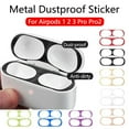 thumbnail image 2 of For Apple for For AirPods 1 2 3 Pro Pro2 Earphone Charging Box Dustproof Sticker Anti-dust Waterproof Metal Dust Guard Stickers (Silver,For Airpods 2), 2 of 7