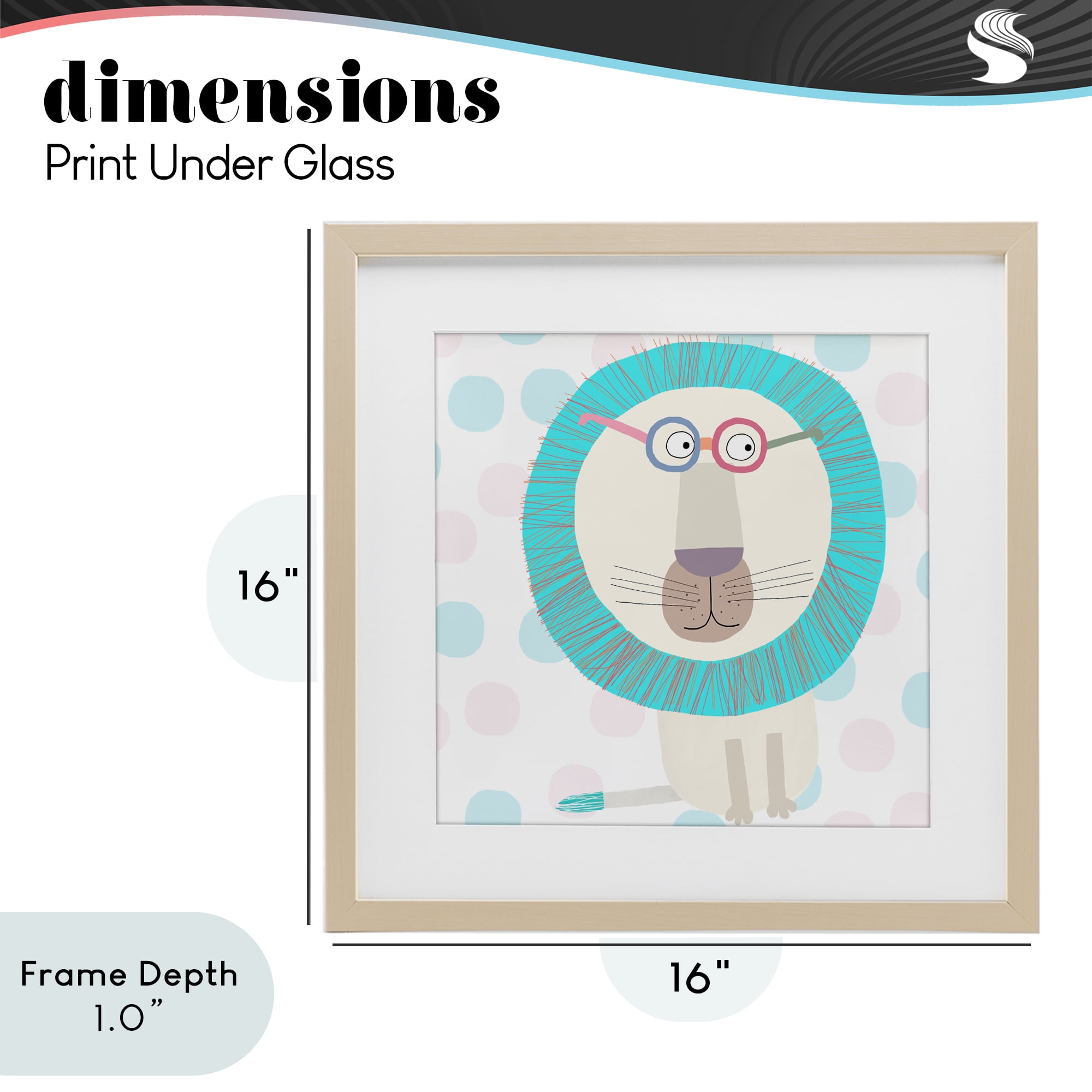 Stupell Industries Electric Blue Lion Birch Framed Print Under Glass, design by Carla Daly