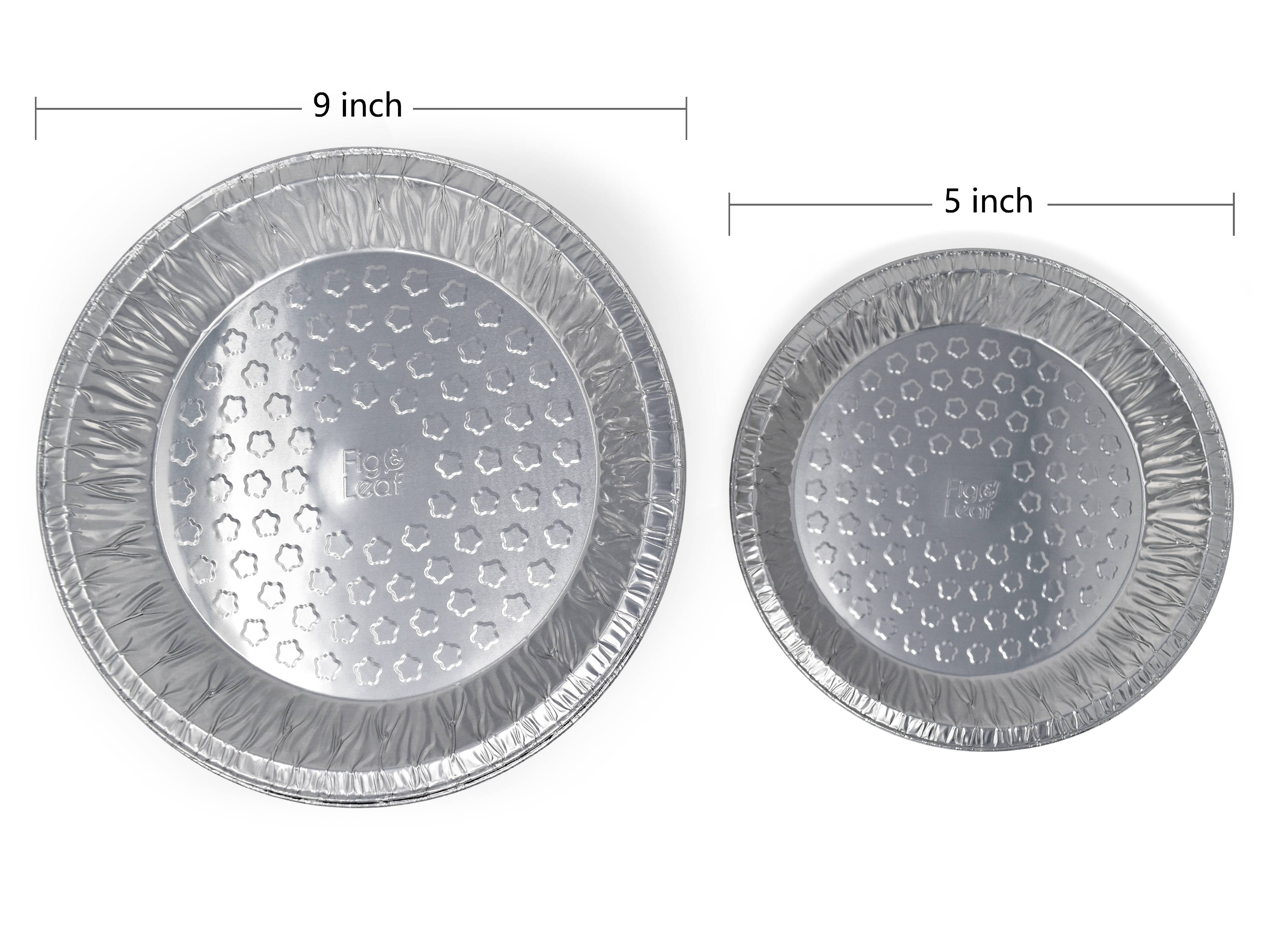 5-Inch Pie Pans Tart Pan Tin Plates Aluminum Foil Fig & Leaf 120 Pack 
