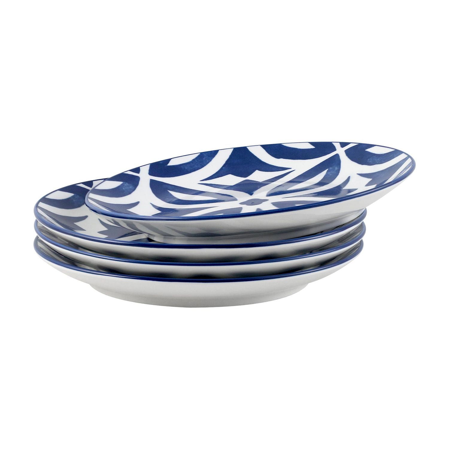 Mainstays Glazed Blue pattern Stoneware Dinnerware Set, 12-Pieces