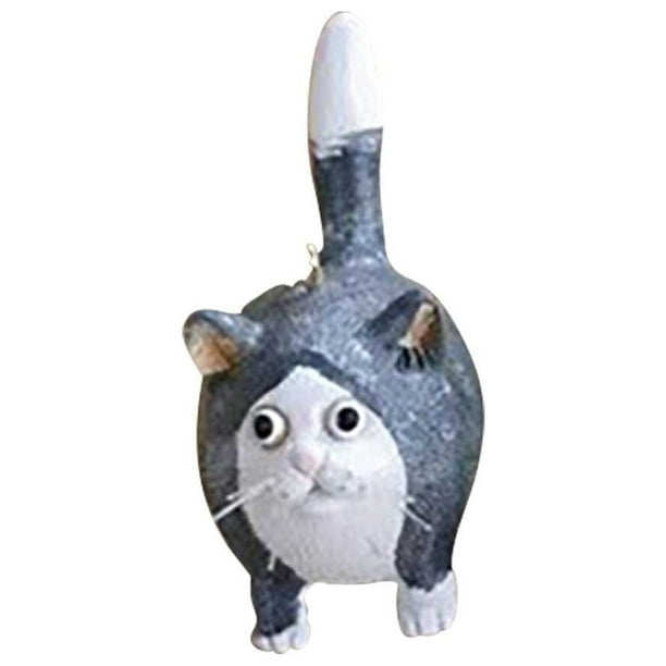 Ornamento Gato Cola Erizada Acrílico, Figura de Gato de Navidad, Adornos de Resina para Hogar, Dcoration Festiva, Colgante para Navidad, para Salón, Material Acrílico, Estilo Navideño, para
