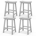 thumbnail image 1 of Gymax Set of 4 Saddle Bar Stools Counter Height Dining Chairs w/ Wooden Legs Grey, 1 of 9