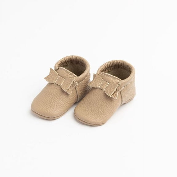 Freshly Picked First Pair Toast Bow Moccasin Baby Shoe Size 1
