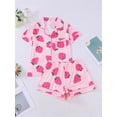 thumbnail image 3 of ATAIKU S-XXL Womens Pajamas Set Strawberry Short Sleeve Button Down Sleepwear Top and Shorts 2 Piece Pjs Lounge Set, 3 of 10