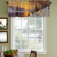 thumbnail image 4 of 2 Pack Valances for Windows, Winter Sunset Window Valances for Living Room/Bedroom/Bathroom, Nature Snow Forest Landscapes Light Filtering Kitchen Curtain Valance Window Treatment 42"W x12" L, 4 of 9