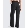 thumbnail image 3 of G4Free Smoofit Modal Soft Sweatpants Women Ribbed Waist Wide Leg Casual Pants Side Slit with Pockets, 3 of 8
