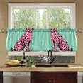 thumbnail image 4 of Yayeee Kitchen Curtains Tier Set of 2 Light Filtering 57"x36" Over Sink Window Panels, Pink Cheetah, 4 of 7
