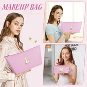 DAKIMOE Makeup Bag Cosmetic Bags Organizer Personalized Initial Travel Essentials Toiletry Bag for Birthday Christmas Girlfriend Teacher Valentines Day Gifts