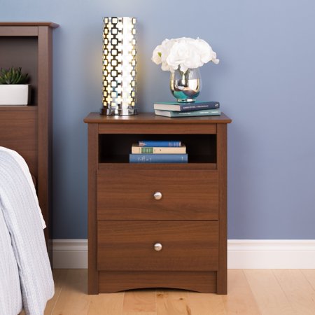Prepac Laurel Creek Edward Warm Cherry 2 Drawer Nightstand Walmart Com