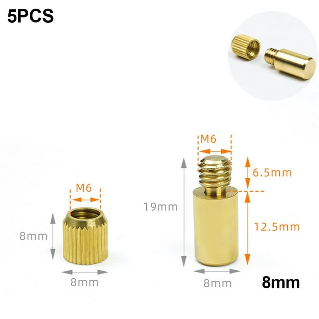 5 Pcs Supports d'Étagère Clous Bouchons 8mm Support de Cabinet Or