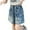 Blue-E, variant on Girl Denim Shorts Elastic Waist Loose Denim Shorts with Pockets Kids Jeans 5-6 Years
