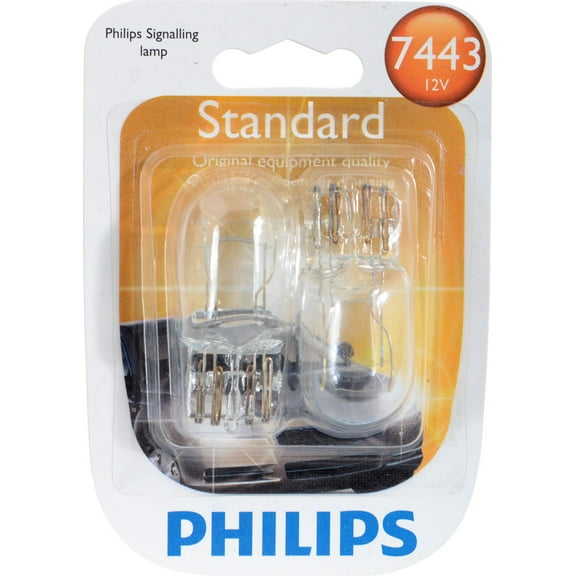 Philips Standard Miniature 7443, Clear, Push Type, Always Change In Pairs!