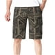 thumbnail image 1 of Puntoco Mono Estampado A Rayas Para Hombre Mono Recto Con Múltiples Bolsillos Y Cinco Puntos, Pantalones Cortos Informales, Pantalones Cortos 006 Diamante De Cinco Puntos Caqui S (30), 1 of 3