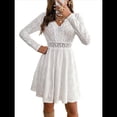 thumbnail image 2 of Vestido Mini de Larga para Mujer (2025), con Encaje, Escote en V, Corte A, Informal, para Fiesta M, 2 of 7