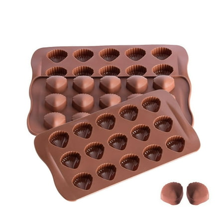

Lognanla Clearance！ Ice Cube Tray 15 Holes Silicone For Chocolate Cake Jelly Shape Popsicles Molds Brown