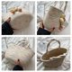 thumbnail image 2 of Granjero Gordo Bolso de mano tejido y bolsas de cosméticos, bolso de mano tejido elegante de playa de verano, bolso de hombro de 11.02 x 4.33 x 5.9 pulgadas (multicolor), 2 of 4