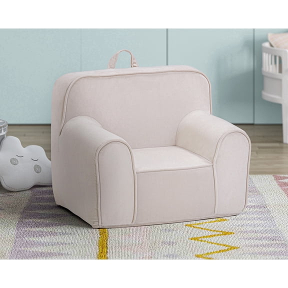 Olive & Opie Kuddlez Kids/Toddlers Foam Chair with Washable Cover, White