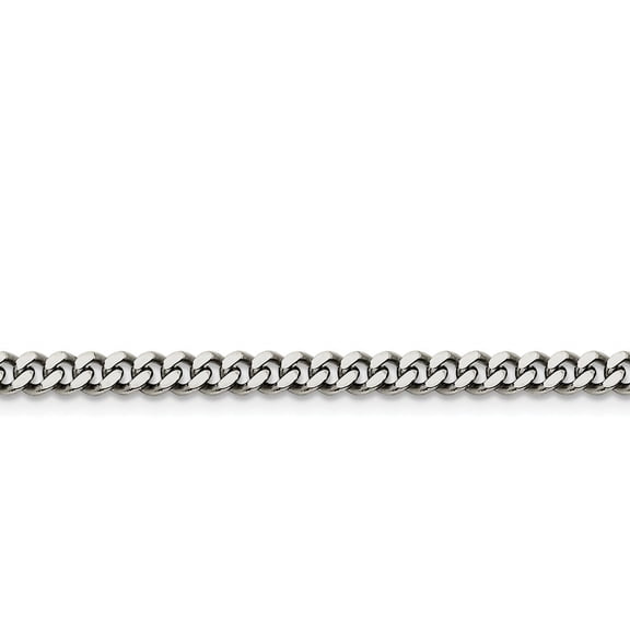 Stainless Steel 6mm Curb Chain Necklace - 24 Inch