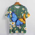 thumbnail image 4 of Daisy T-Shirt O Neck Retro Print Big Size T-Shirts Short Sleeve Tees Womens Pretty Design, 4 of 5