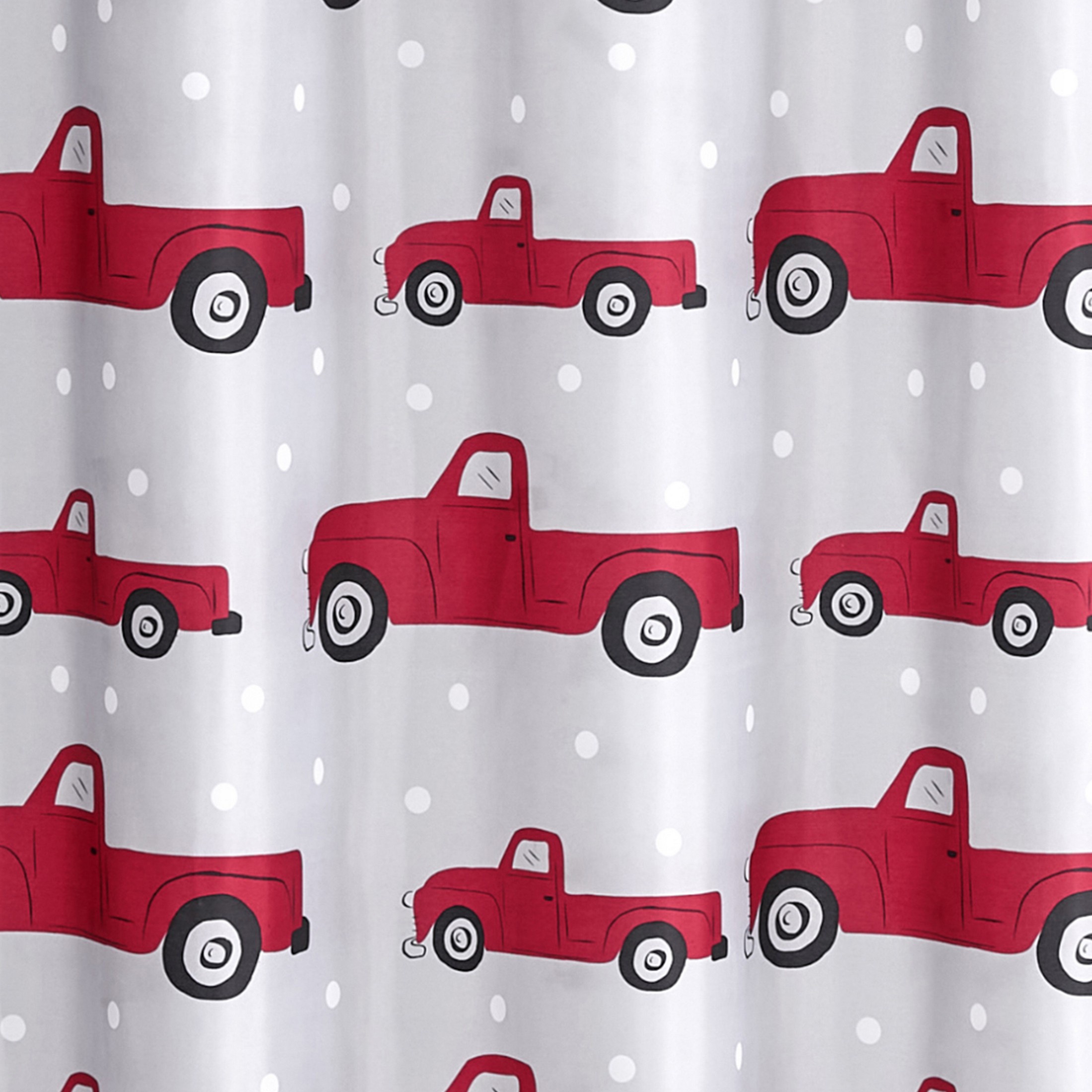 VCNY Home Holiday Truck 13-Piece Truck Polyester Shower Curtain Set