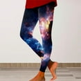 thumbnail image 2 of Gkeoshab Crz Yoga Leggings Women's Colorful 3D Space Print Yoga Pants Stretchy Polyester Spandex Printed Leggings Dark blue M, 2 of 4