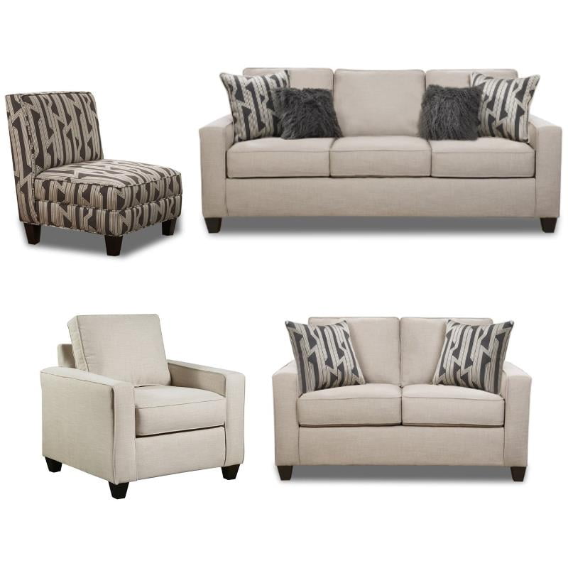 Home Square 4Piece Set with Chair and Loveseat and Accent Chair and