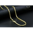 thumbnail image 4 of 14K Yellow Gold 3mm Solid Franco Chain, FREE Microfiber Cloth, Square Box Link Mens Womens Necklace, Giorgio Bergamo, 4 of 7