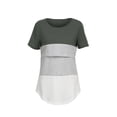 thumbnail image 3 of gakvov Breastfeeding Shirts For Women Plus Size Maternity Nursing Top Short Sleeve Stripe Colorblock Cotton T-Shirt Crew Neck Pregnancy Shirt Maternity Shirt, 3 of 8