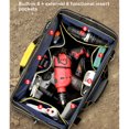 thumbnail image 4 of Jumpingount Bolsa de herramientas para electricista, bolsas de transporte con cremallera, tela Oxford, herramienta de reparación, bolsa de almacenamiento, Bolsas de mensajero y de hombro 16 pulgadas Jumpingount AP012979-02, 4 of 6