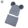 thumbnail image 3 of Luxtrada Newborn Kids Baby Boy Girl Pom Hat Winter Warm Knit Bobble Beanie Cap Scarf Set (Gray), 3 of 7
