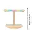 thumbnail image 3 of Natural Wooden Parrot Training Stand with Chewing Exercise Activity Play Gym for Small Medium Birds, 3 of 5