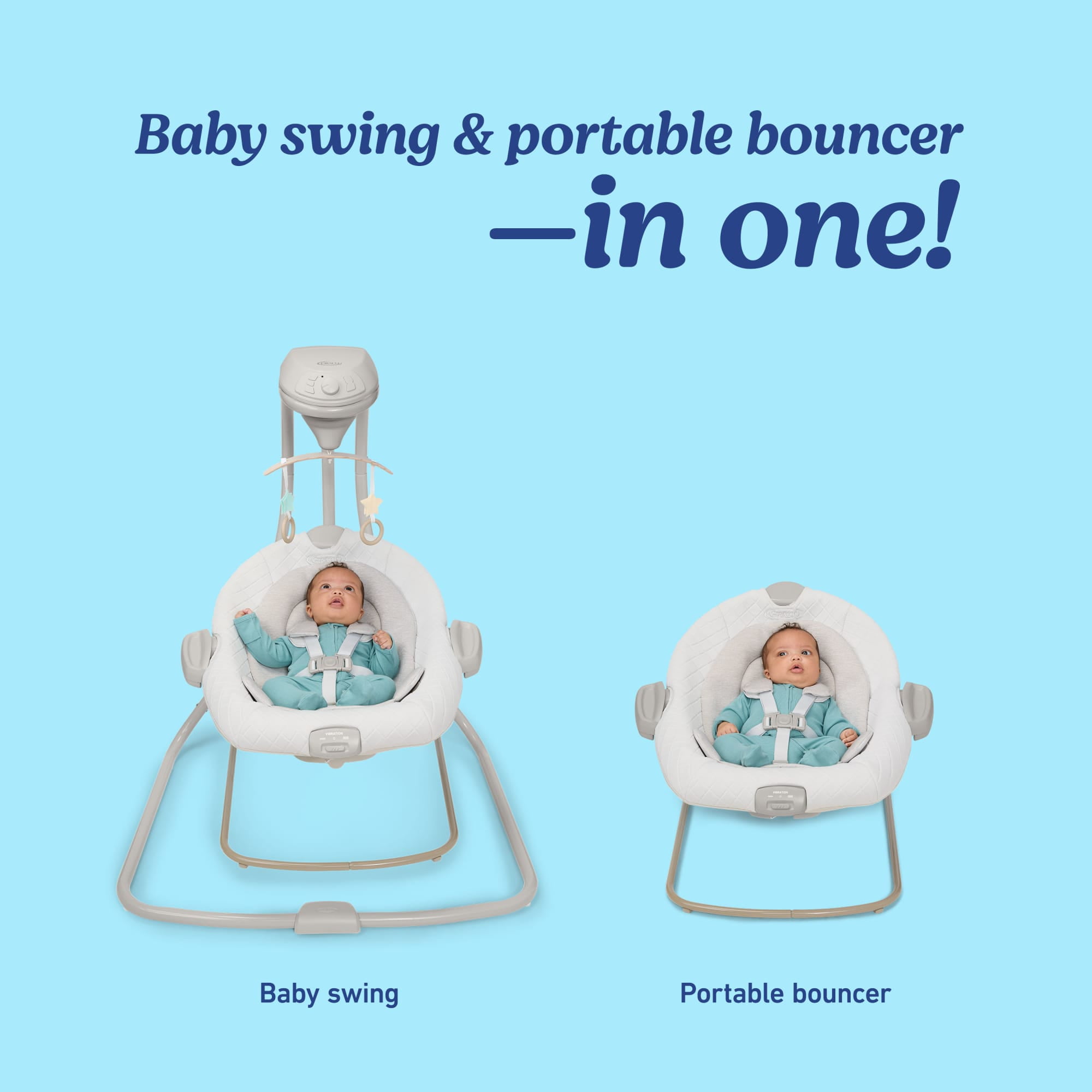 Graco DuetConnect LX Baby Swing and Bouncer, Wales White