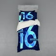 thumbnail image 2 of Ambesonne Blue Bedding Set 4 Pcs, Greeting Age Sky, Queen, Dark and Sky Blue, 2 of 3