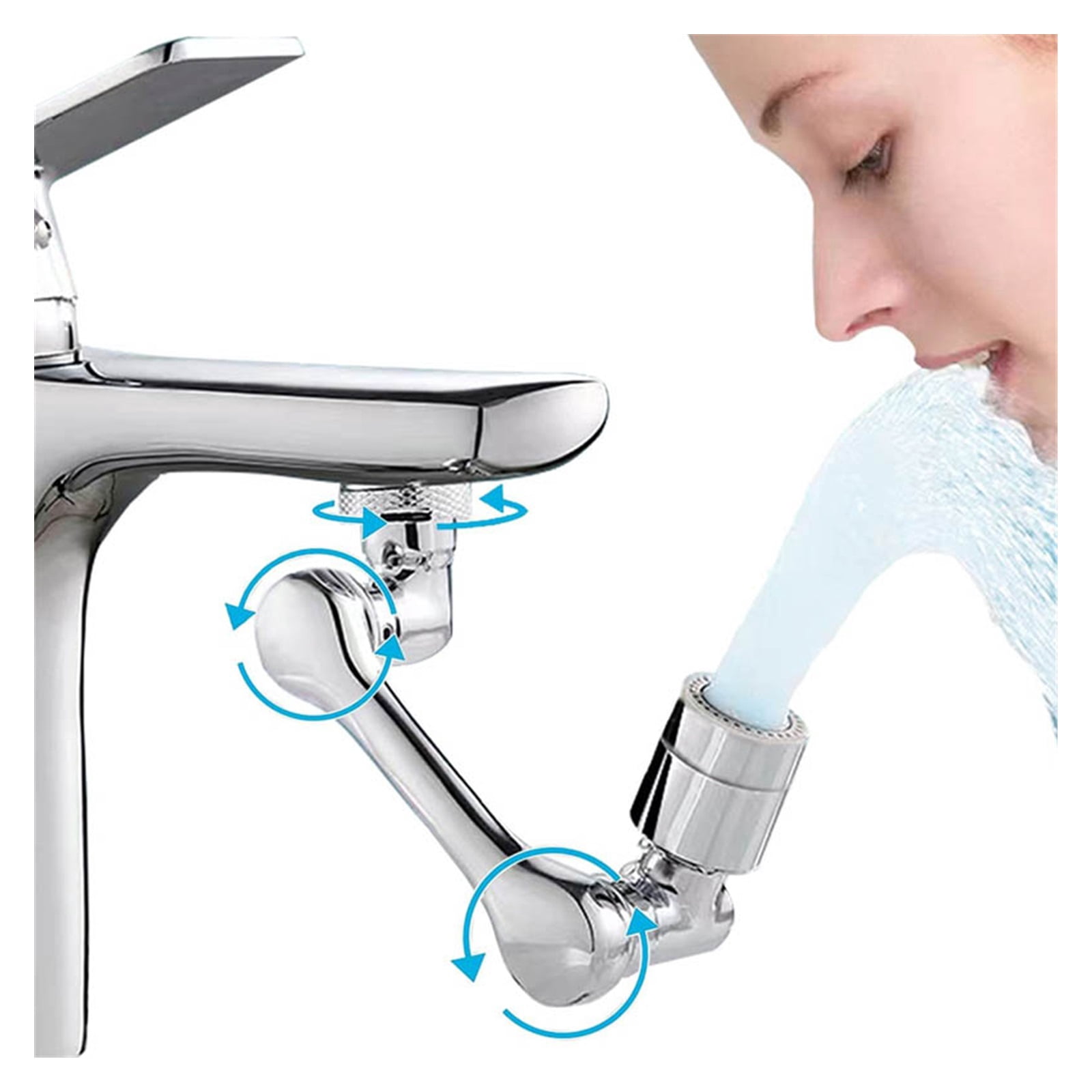 Universal 1080° Rotatable Faucet Aerator Extender Plastic Splash Filter Faucets Bubbler Nozzle Robotic Arm For Kitchen Bathroom ,Water Saving