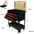 thumbnail image 3 of imerelez Multifunctional Tool Cart with Wheels, 3 Drawers, and Wooden Top, 3 of 9