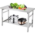 thumbnail image 1 of 47 In x24 In Foldable Stainless Steel Work Table 2-Tier Heavy Duty Commercial Prep Table with Storage for Kitchen Restaurant Garage and Catering, 1 of 7