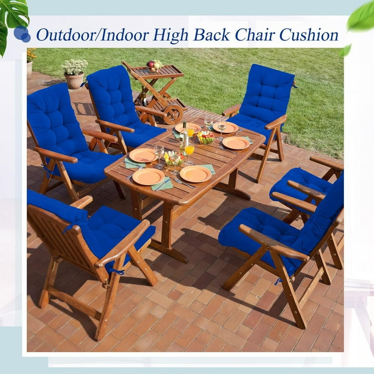 Sets Outdoor Patio Chair Cushions Seat High Back Tufted Pillow