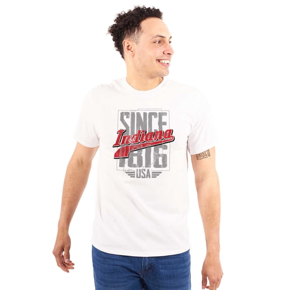 Indiana Vintage Athletic Letters Men's Graphic T Shirt Tees Brisco Brands S
